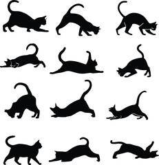 Minimalist cat silhouette, vector art,cat, cute cat