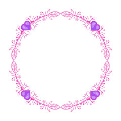 vector hand drawn flat design hearts border and frame