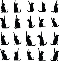 Minimalist cat silhouette, vector art, cat, cute cat