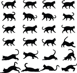 Minimalist cat silhouette, vector art,cat, cute cat