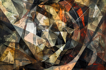 A painting with a lot of different shapes and colors