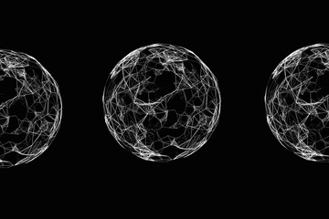 dots connected by lines and round on a black background