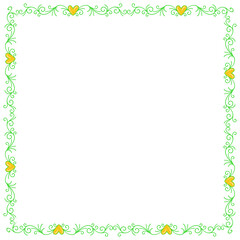 Obraz premium Hand drawn flat design hearts border and frame