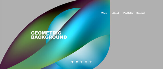 Bright multicolored geometric abstract shapes. Minimal trendy simplicity concept. Modern overlapping forms