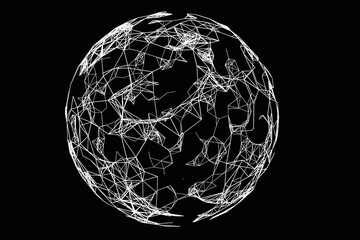 dots connected by lines and round on a black background