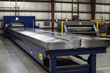 Metalworking Machines. Mechanical engineering. Heavy industry, light industry. Complex devices. Engineering. New technologies. Conveyor. Banner, poster, background, copy space.	