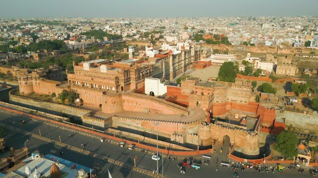 Aerial view of Junagarh Fort (Bikaner Fort) This is one of the most looked after places to visit in Bikaner. India