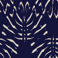 Neutral Colour Tropical Leaf Seamless Pattern Design