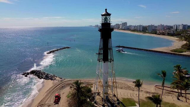 A world class drone video of the Hillsboro point Lighthouse in South Florida located between Hillsboro Beach and Pompano Beach.