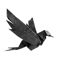 black origami crane