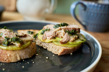 delicious homemade open face sandwich