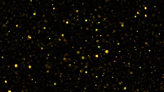 Scene of science laboratory yellow objects spin in water, slow-mo
