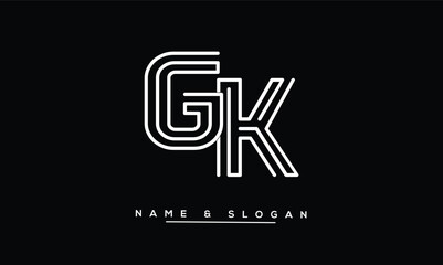 GK, KG, G, K Abstract Letters Logo Monogram