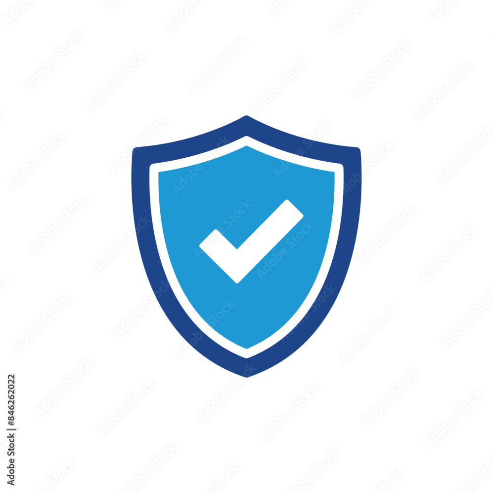 Poster shield with check mark icon vector