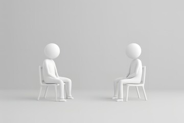 3D white people. Psychologist