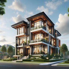 Fototapeta premium modern house in the city