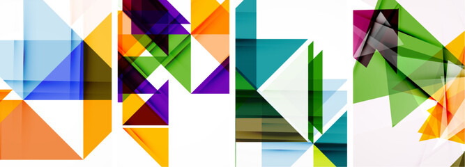 Triangle poster set for wallpaper, business card, cover, poster, banner, brochure, header, website
