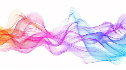 abstract colorful wave lines isolated