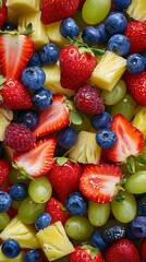 Obraz premium strawberries and blueberries