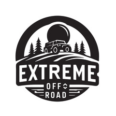 Extreme off-road vehicle SUV on mountain, extreme off-road jeep logo design © Trendy_Desing