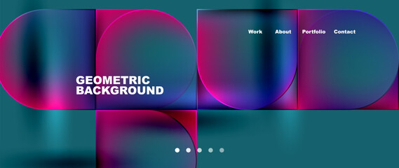Fototapeta premium Geometric abstract glassmorphism with circles and squares. Vector Illustration For Wallpaper, Banner, Background, Card, Book Illustration, landing page