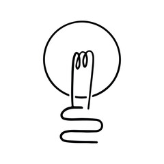 Lamp bulb idea icon. vector lightbulb creativity concept outline modern design isolated on white background