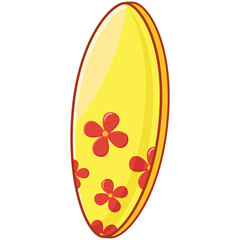 Summer Elements Yellow Surfboard Illustration