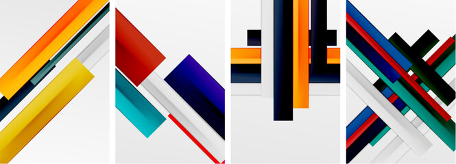 Minimal lines and color stripes poster abstract backgrounds. Vector illustration For Wallpaper, Banner, Background, Card, Book Illustration, landing page