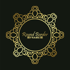 Luxury Gold round floral frame design