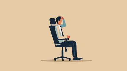 Regret on business mistake, frustration or depressed, stupidity or foolish losing all money, stressed and anxiety on failure concept, frustrated businessman holding his head sitting alone on the chair