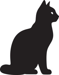 vector silhouette image of a cat