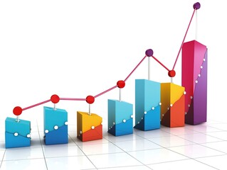 business chart with arrow