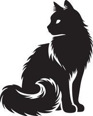 vector silhouette image of a cat