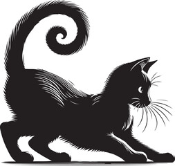 vector silhouette image of a cat