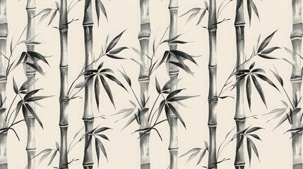 Obraz premium Bamboo forest, earthy tones, flat design, minimalistic shapes