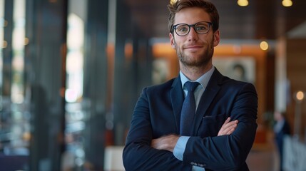 Fototapeta premium Corporate and Professional business people looking confident in an office setting
