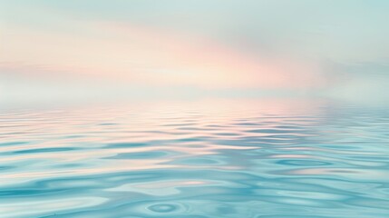 a serene azure water pattern with gentle ripples, reflecting the soft hues of a pastel sky.