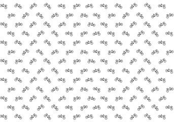 Seamless pattern with line bikes background