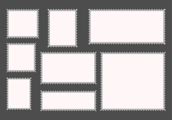 Vector set of blank stamp templates in different sizes