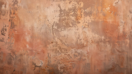 Fototapeta premium Rustic Textured Wall with Subtle Earth Tones Color Washing Technique. Aged effect. Palette of soft terracotta Subtle variations in hue and tonality. High-resolution. Soft and layered finish.