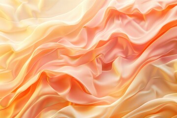 A piece of orange fabric with a pattern of waves