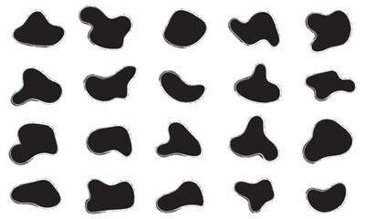 Charcoal sketch frame, organic shapes, paint brush banner, chalk grunge texture, smudge black border different shape . Coal style . isolated on white background . vector illustration. EPS 10/AI