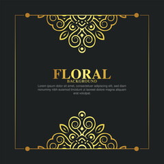Luxury gold decorative floral frame background