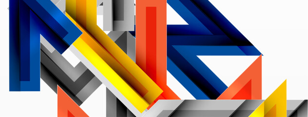 Line zig zag dynamic geometric abstract background. Colorful lines with shadow and light effects, various routes concept. Vector Illustration For Wallpaper, Banner, Background, Card