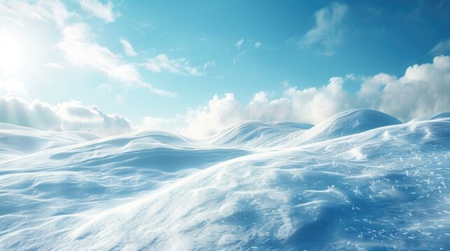 A snow covered hill with a clear blue sky