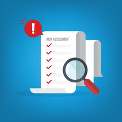 Risk assessment. Risk management concept, vector illustration.	