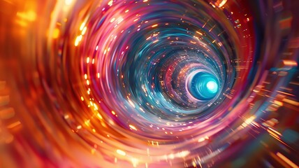 Obraz premium Abstract vortex with colorful lights and patterns