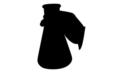 silhouette of hand chemical lab retorts