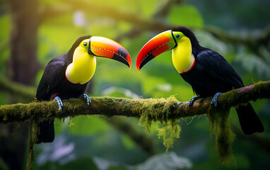 Obraz premium Toucan in the rainforest of Costa Rica, Central America