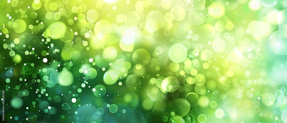 Poster abstract green bokeh defocus glitter blur background with soft light effects for vibrant and elegant